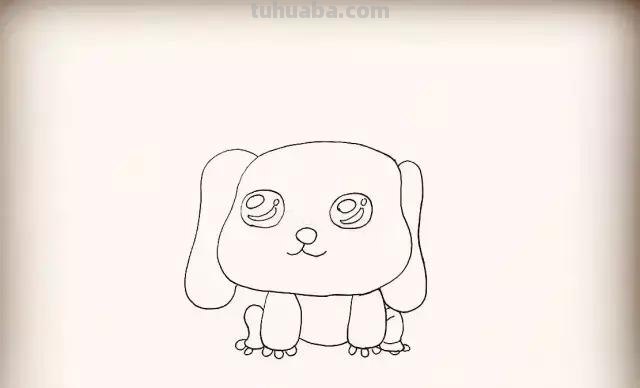 小狗简笔画，步骤齐全，一看就会