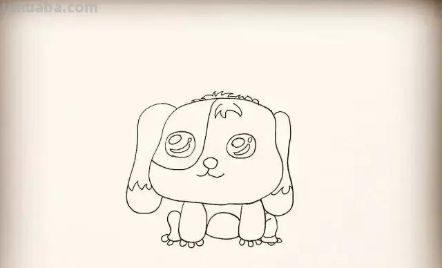 小狗简笔画，步骤齐全，一看就会