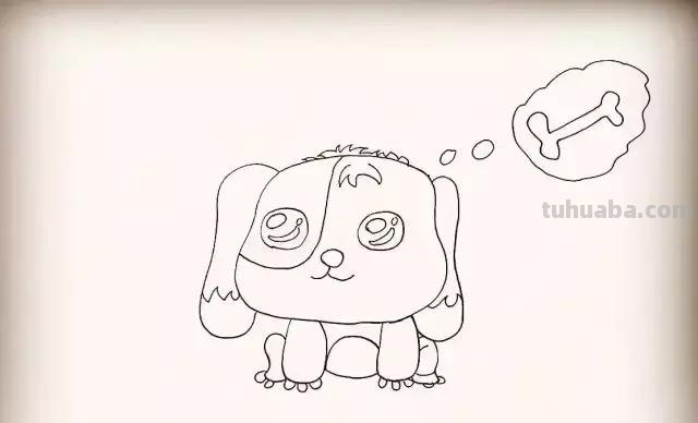 小狗简笔画，步骤齐全，一看就会