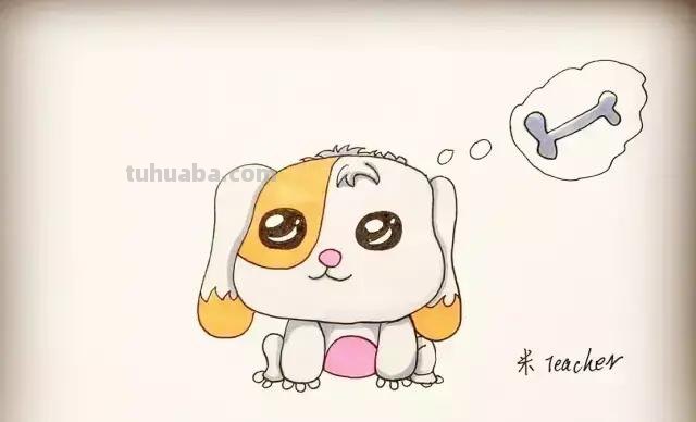 小狗简笔画，步骤齐全，一看就会