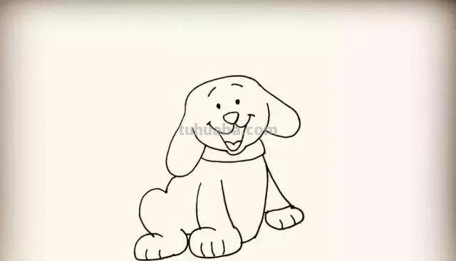 小狗简笔画，步骤齐全，一看就会