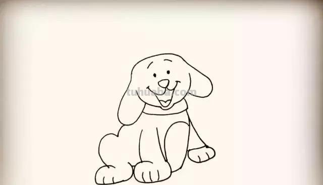 小狗简笔画，步骤齐全，一看就会