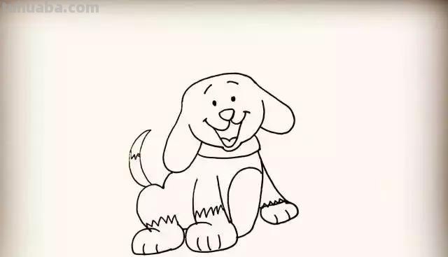 小狗简笔画，步骤齐全，一看就会