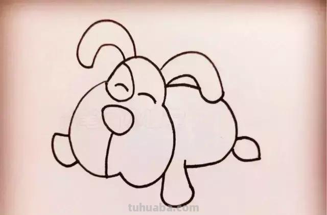 小狗简笔画，步骤齐全，一看就会