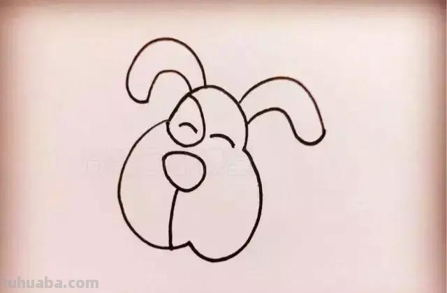 小狗简笔画，步骤齐全，一看就会