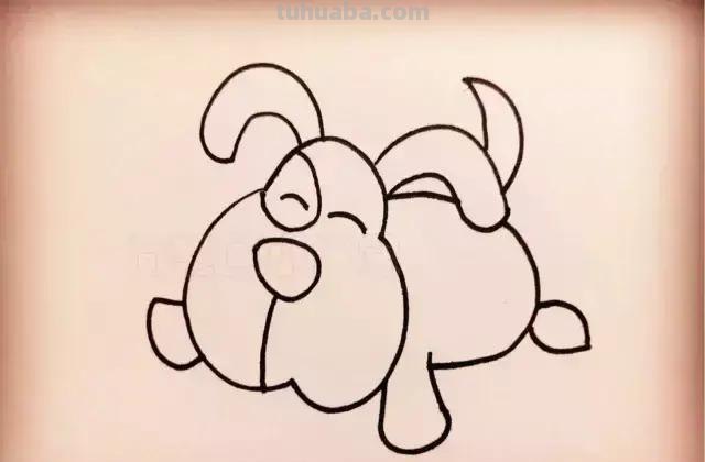 小狗简笔画，步骤齐全，一看就会