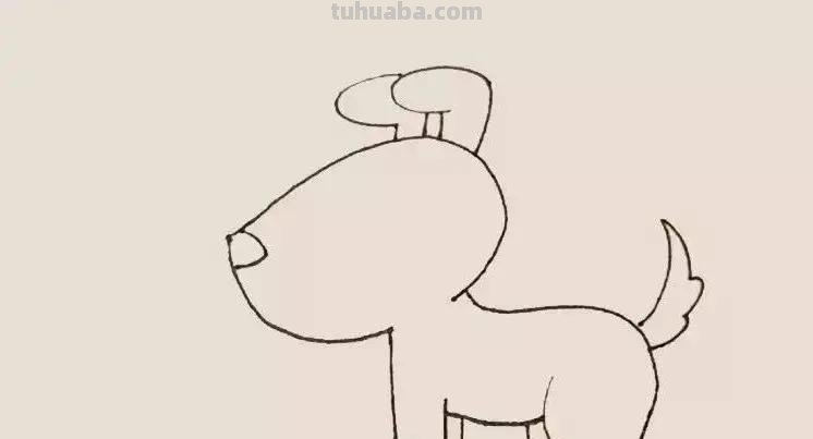 小狗简笔画，步骤齐全，一看就会