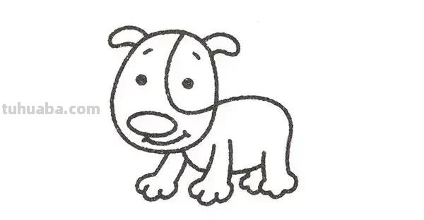 小狗简笔画，步骤齐全，一看就会