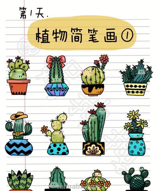 100种植物手帐小插画，临摹学习的好素材