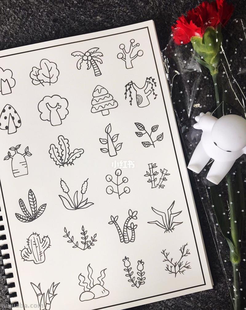 一组简单又实用的植物简笔画，收藏起来做手帐吧