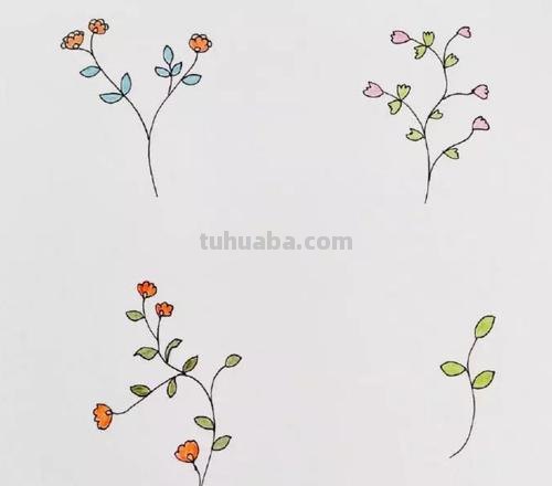 一组动植物简笔画，超简单，一看就会，手抄报、手账都能用得上
