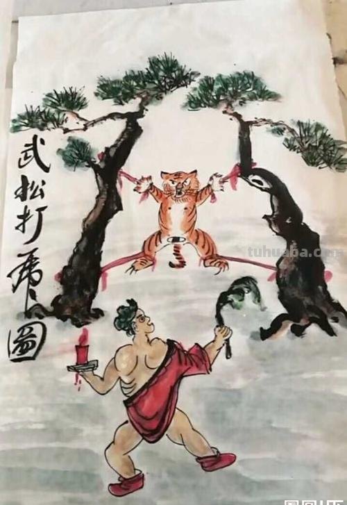 古人画笔下的老虎,瞧这壮硕的体格,武松打的就是这玩意儿?
