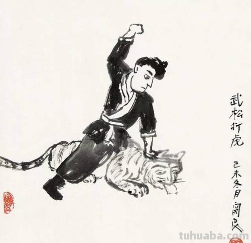 古人画笔下的老虎,瞧这壮硕的体格,武松打的就是这玩意儿?