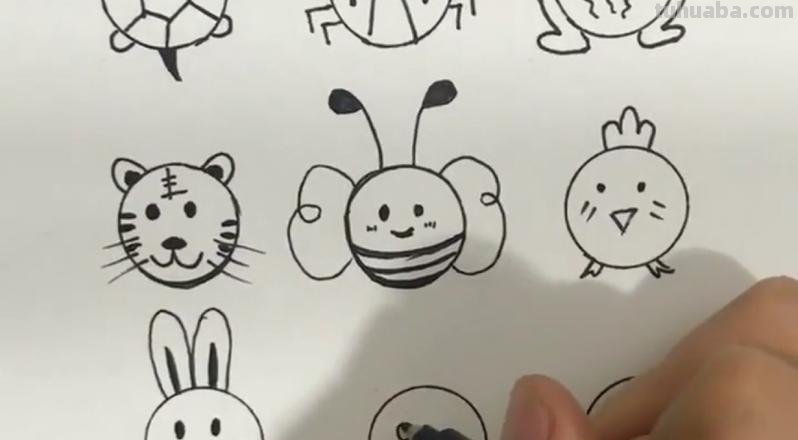 各种动物九宫格简笔画，可爱有趣，爱画画的朋友，一定要收藏哦!