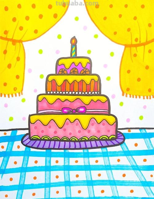 香甜的蛋糕简笔画 香甜的蛋糕简笔画图片