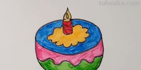 画蛋糕简笔画儿童画