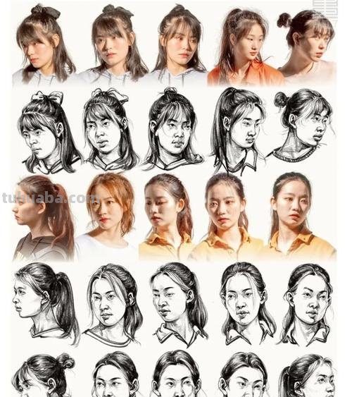 速写素材脸 联考速写可以画动漫脸吗？