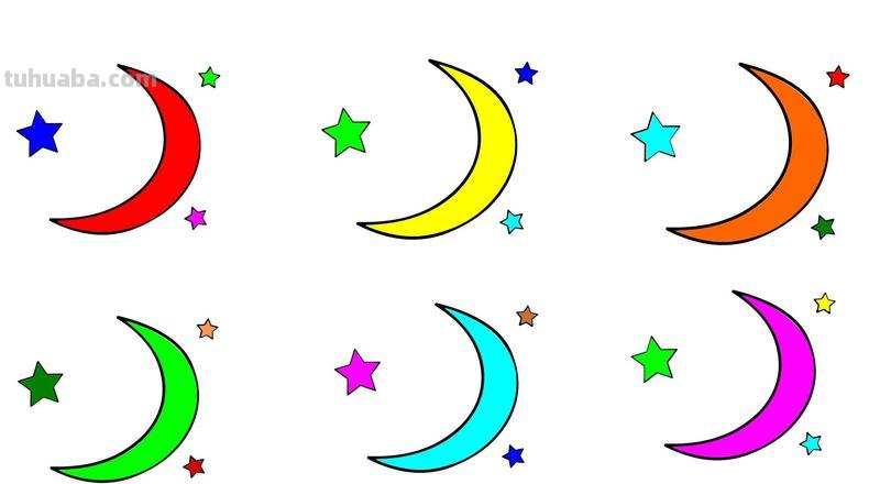 月亮怎么画简笔画 一年级教画夜晚星星和月亮?