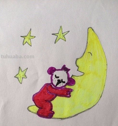 月亮怎么画简笔画 一年级教画夜晚星星和月亮? 月亮怎么画简笔画 一年级教画夜晚星星和月亮?