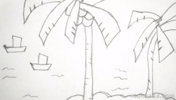 椰子怎么画简笔画 海边的椰子树简笔画画法? 椰子怎么画简笔画 海边的椰子树简笔画画法?