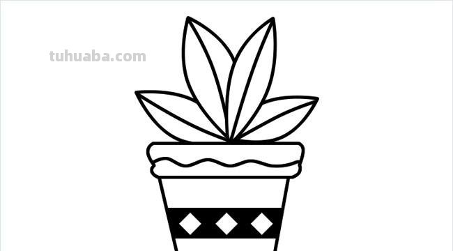 盆栽简笔画 盆栽简笔画图片带颜色