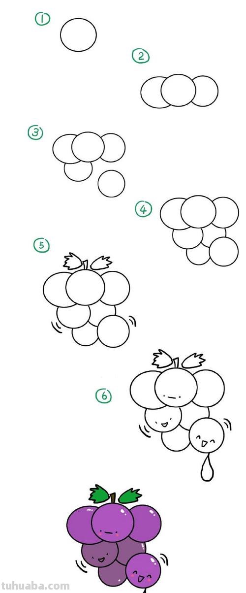 卡通葡萄简笔画 卡通葡萄简笔画图片