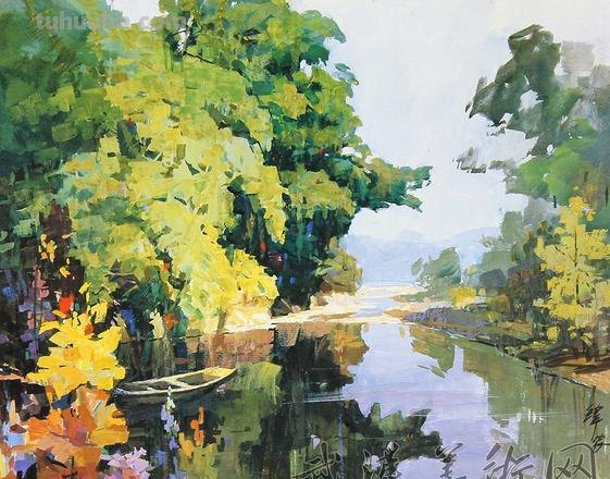 色彩风景水与色彩风景水粉:美轮美奂的艺术创作