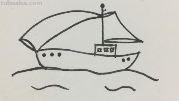 草船怎么画简笔画 二年级简单画船的画？