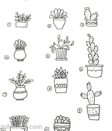 每天学一幅简笔画-19种植物简笔画小教程