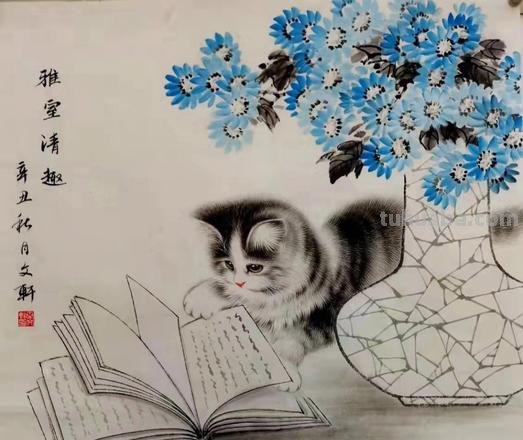 国画技法 - 写意《猫趣》步骤讲解示范