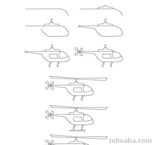 简笔画：一架小飞机，飞东又飞西，来去三五里，捉虫保田地