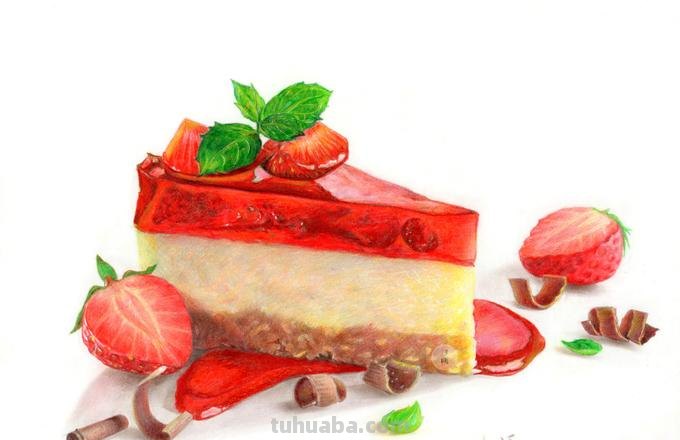 怎么画蛋糕素描彩铅 蛋糕怎样画简单又漂亮？