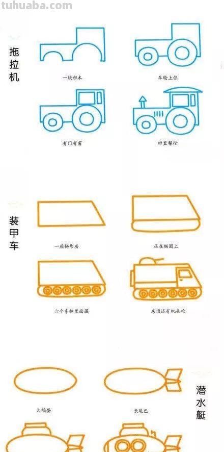 每天学一幅简笔画—交通工具简笔画大全