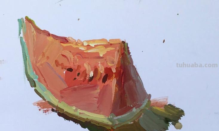 瓜色彩静物与色彩静物西瓜的美学 