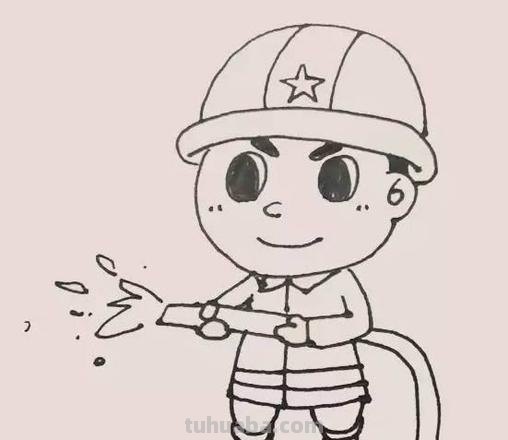 简笔画士兵怎么画 消防员怎么画简单,简笔画消防员的画法？