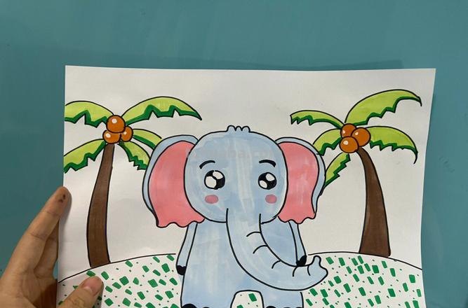 大象怎么画 彩铅色 大象儿童画教程？