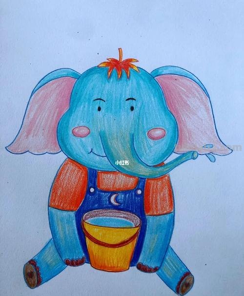 大象怎么画 彩铅色 大象儿童画教程?