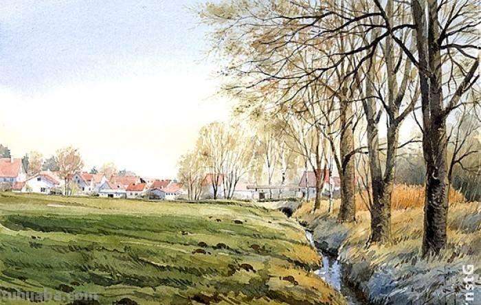 欧洲顶尖水彩 - 德国画家恩斯特·格里希尔唯美风景水彩画欣赏