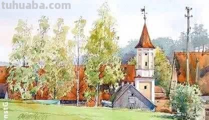 欧洲顶尖水彩 - 德国画家恩斯特·格里希尔唯美风景水彩画欣赏