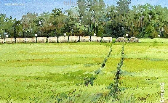 欧洲顶尖水彩 - 德国画家恩斯特·格里希尔唯美风景水彩画欣赏