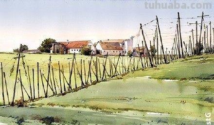 欧洲顶尖水彩 - 德国画家恩斯特·格里希尔唯美风景水彩画欣赏