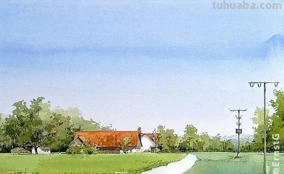 欧洲顶尖水彩 - 德国画家恩斯特·格里希尔唯美风景水彩画欣赏