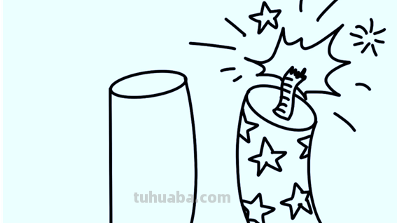 爆竹怎么画简笔画
