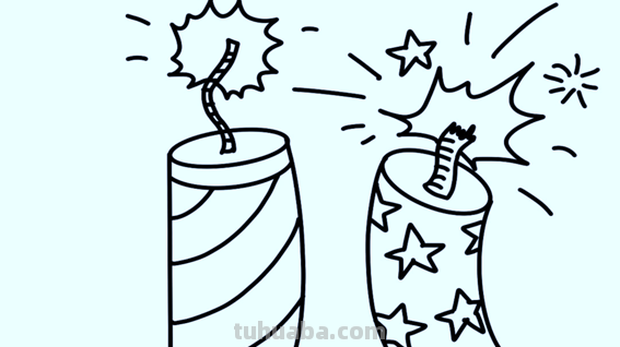 爆竹怎么画简笔画