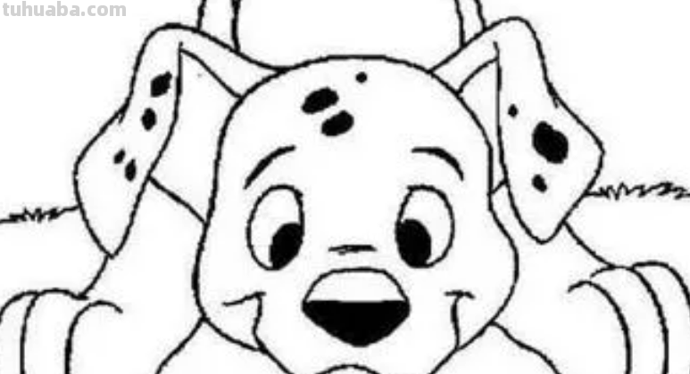 斑点狗怎么画简单图片