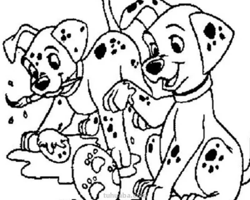 斑点狗怎么画简单图片