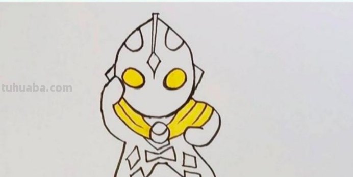 奥特曼怎么画彩铅上色 迪迦奥特曼全身怎么涂色？