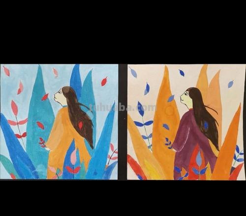 色彩对比色彩构成图片四宫格，如何让你的绘画更有层次感？ 