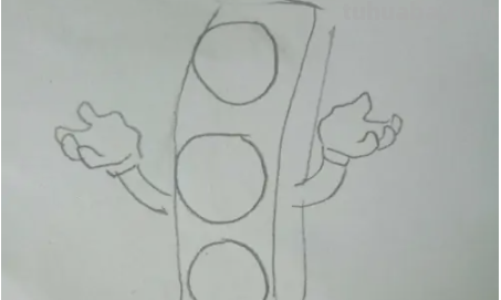 红绿灯下的场景怎么画