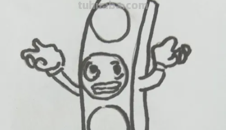 红绿灯下的场景怎么画